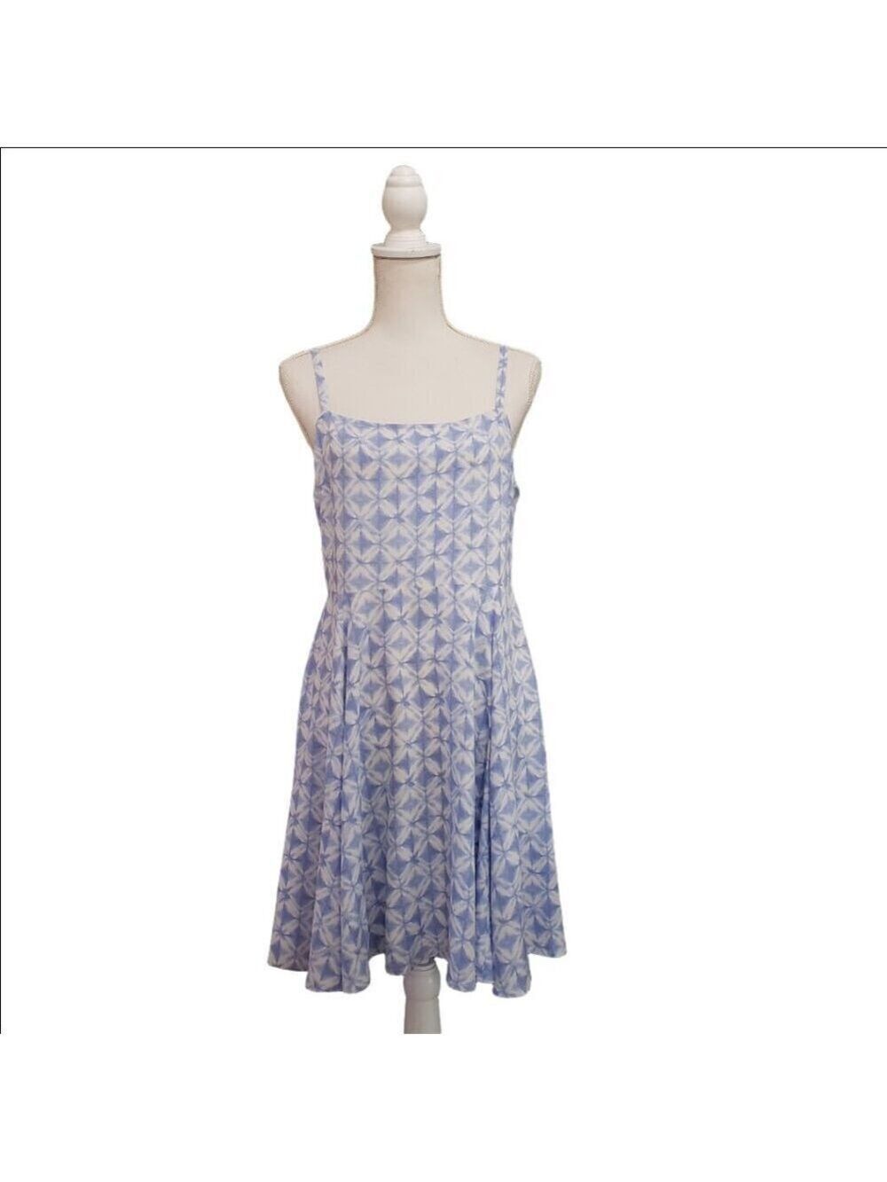 GAP Blue & White Geometric Rayon Sundress | M - Picture 3 of 10